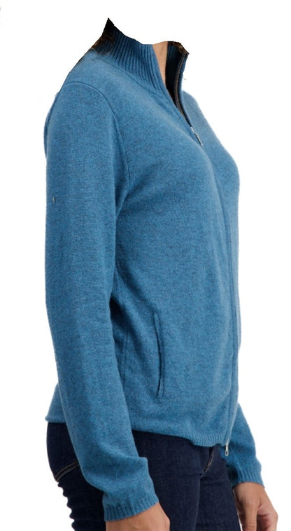 Balldiri 100% Kaschmir Damen Langarm Strickjacke mit Stehkragen 2-fädig - Balldiri & Windhound