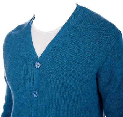 Balldiri 100% Kaschmir Herren Langarm Strickjacke mit  V-Ausschnitt 8-fädig - Balldiri & Windhound