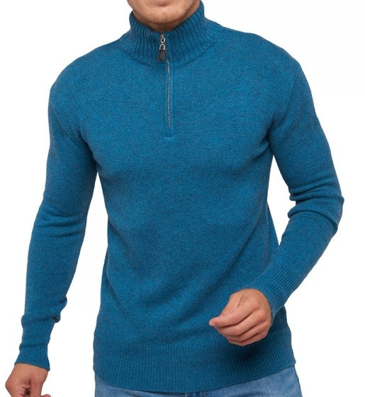 Balldiri 100% Kaschmir Herren Langarm Pullover Troyer 4-fädig - Balldiri & Windhound