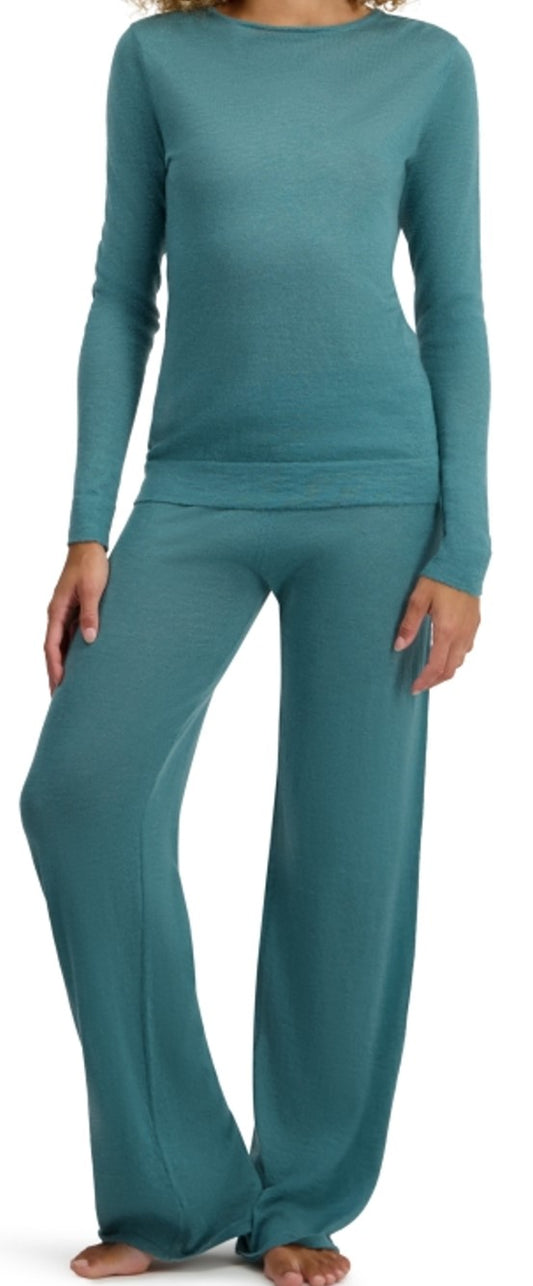 Balldiri 100% Kaschmir Damen Hausanzug Pyjama mit rundhals zweiteilig 2-fädig - Balldiri & Windhound