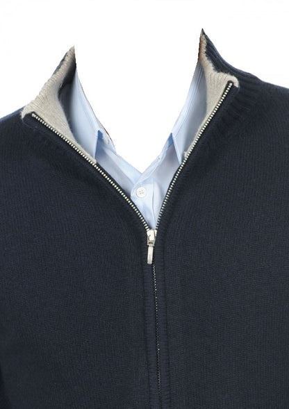 Balldiri 100% Kaschmir Herren Langarm Strickjacke mit kleinem Kragen 4-fädig - Balldiri & Windhound