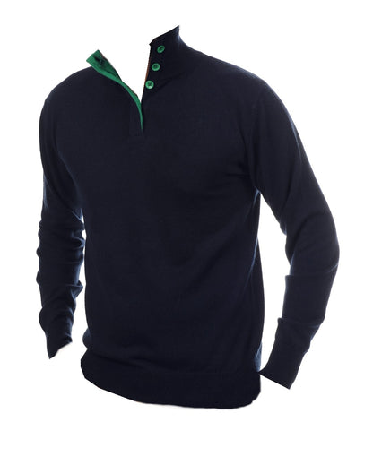 Balldiri 100% Kaschmir Herren Langarm Troyer mit Kragen und Knöpfe 2-fädig - Balldiri & Windhound