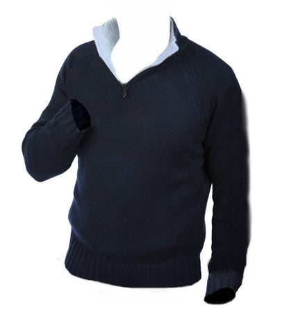 Balldiri 100% Kaschmir Herren Pullover Troyer Langarm Kontrastkragen 8-fädig - Balldiri & Windhound