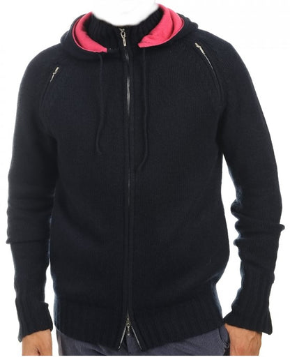 Balldiri 100% Kaschmir Herren Langarm Strickjacke mit Kapuze 8-fädig - Balldiri & Windhound