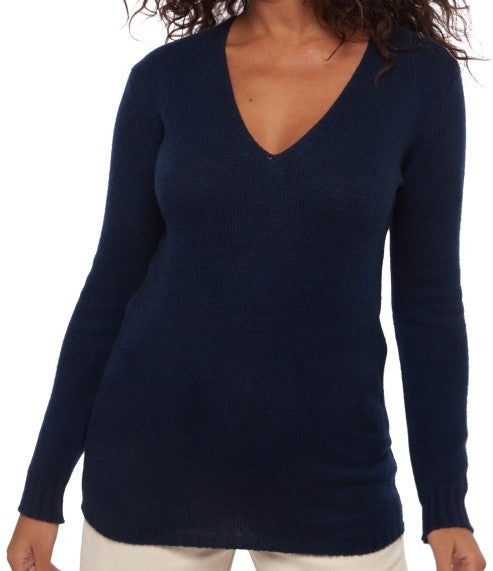 Balldiri 100% Kaschmir Damen Langarm Pullover V-Ausschnitt 6-fädig - Balldiri & Windhound