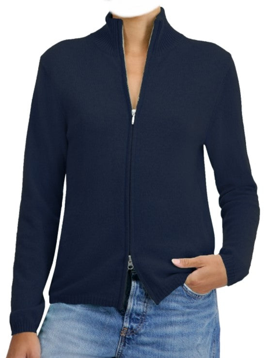 Balldiri 100% Kaschmir Damen Langarm Strickjacke mit Stehkragen 2-fädig - Balldiri & Windhound