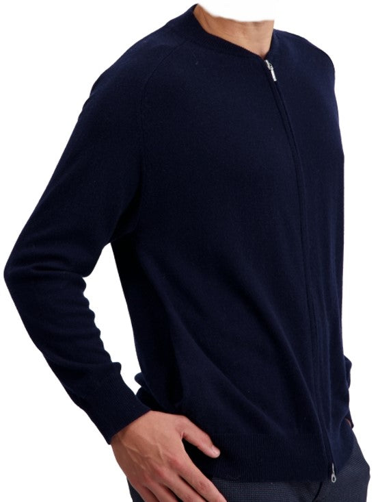 Balldiri 100% Kaschmir Herren langarm Strickjacke rundhals 2-fädig - Balldiri & Windhound