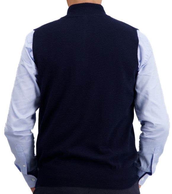 Balldiri 100%  Kaschmir Herren Pullover Pullunder ärmellos mit Zipper 2-fädig - Balldiri & Windhound