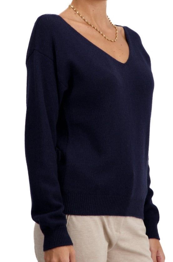 Balldiri 100% Kaschmir Damen Pullover V-Ausschnitt 4-fädig - Balldiri & Windhound