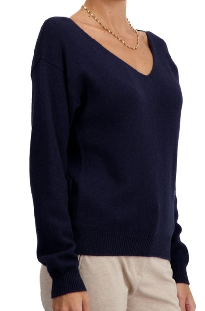 Balldiri 100% Kaschmir Damen Pullover V-Ausschnitt 4-fädig - Balldiri & Windhound