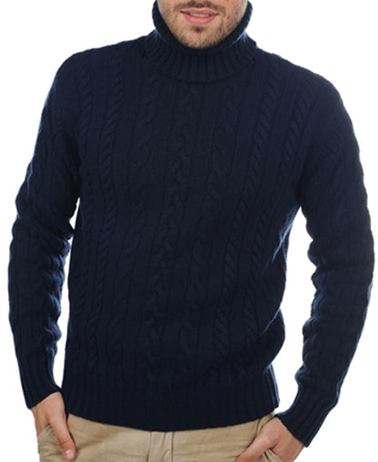 Balldiri 100% Kaschmir Herren Langarm Rollkragen Zopf Pullover 10-fädig - Balldiri & Windhound