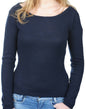 Balldiri 100% Kaschmir Pullover Damen Rundhals 2-fädig nachtblau 2XL - Balldiri & Windhound
