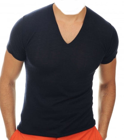 Balldiri 100% Kaschmir Herren kurzarm T-Shirt mit V-Ausschnitt 2-fädig - Balldiri & Windhound
