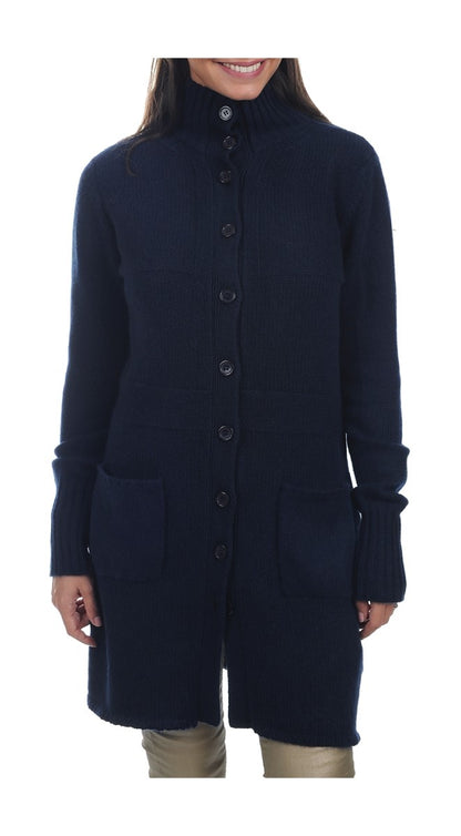 Balldiri 100% Kaschmir Damen Mantel mit kleinen Stehkragen 10/6-fädig - Balldiri & Windhound