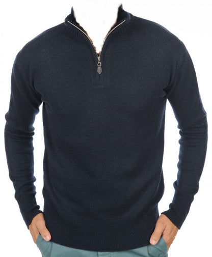 Balldiri 100% Kaschmir Herren Langarm Pullover Troyer 4-fädig - Balldiri & Windhound