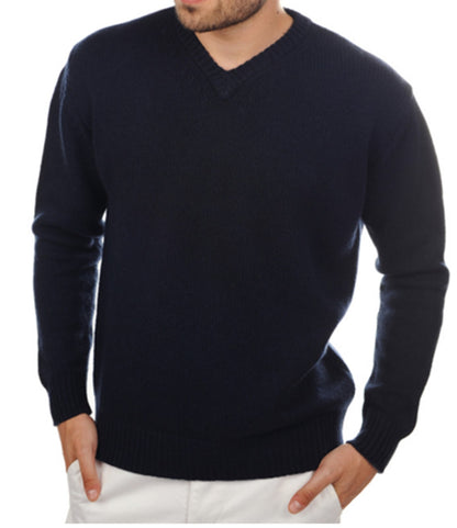 Balldiri 100% Kaschmir Herren Langarm Pullover V-Ausschnitt 8-fädig - Balldiri & Windhound