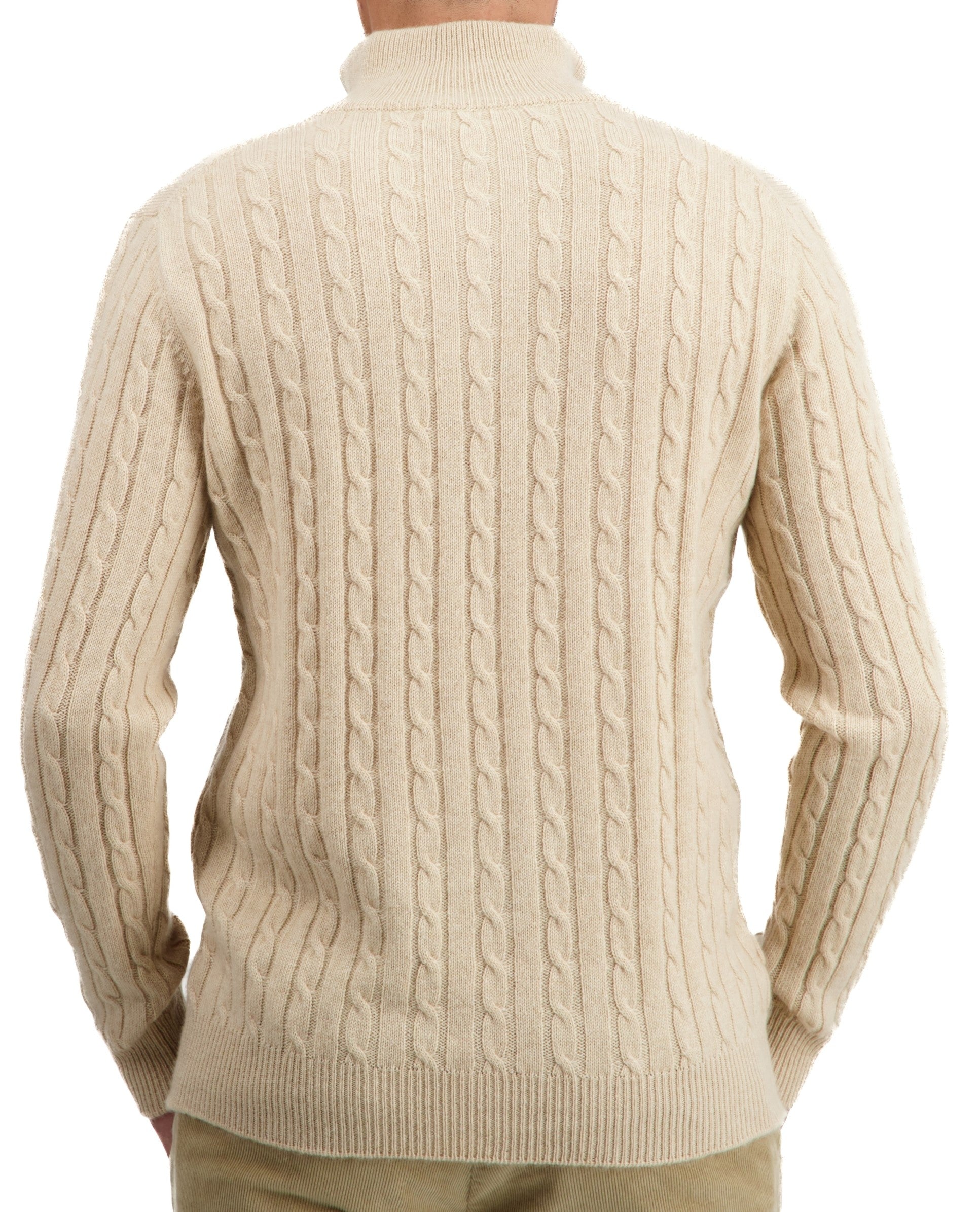 Balldiri 100% Kaschmir Herren Langarm Troyer Zopfmuster 4-fädig - Balldiri & Windhound