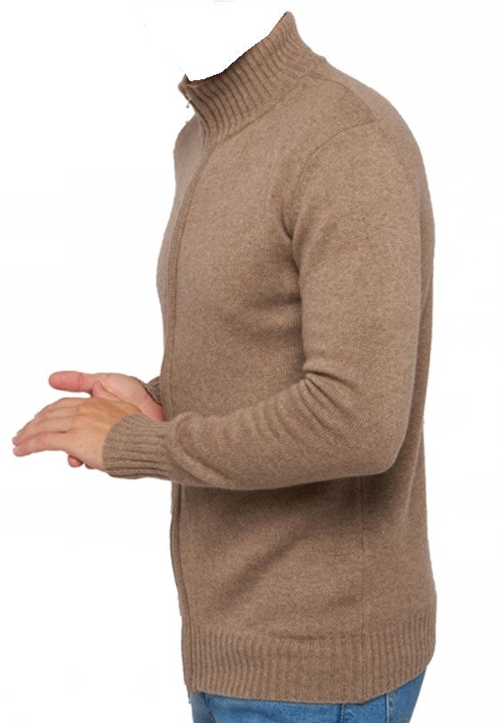 Balldiri 100% Kaschmir Herren Langarm Strickjacke mit kleinem Kragen 4-fädig - Balldiri & Windhound