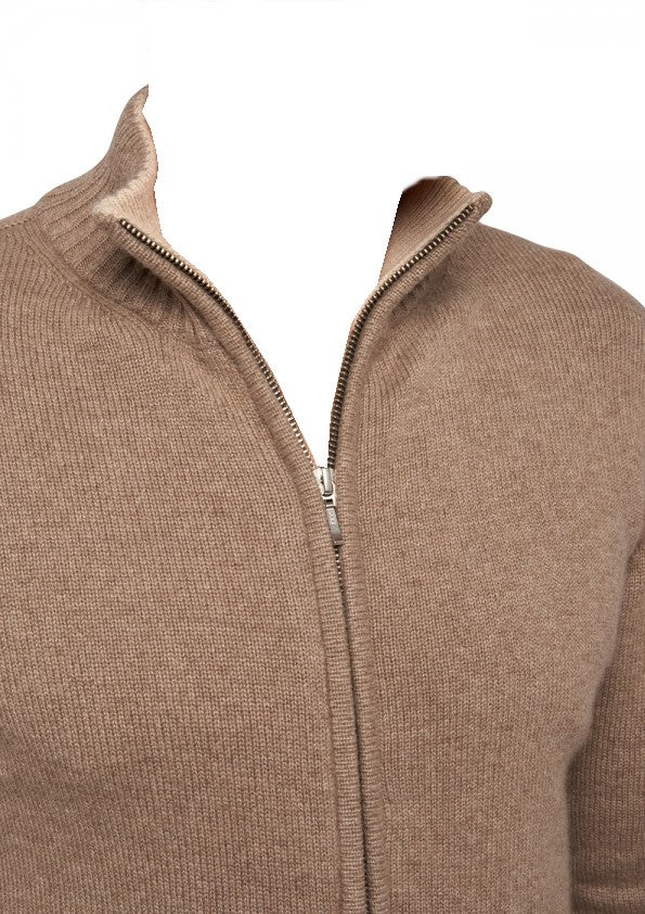 Balldiri 100% Kaschmir Herren Langarm Strickjacke mit kleinem Kragen 4-fädig - Balldiri & Windhound