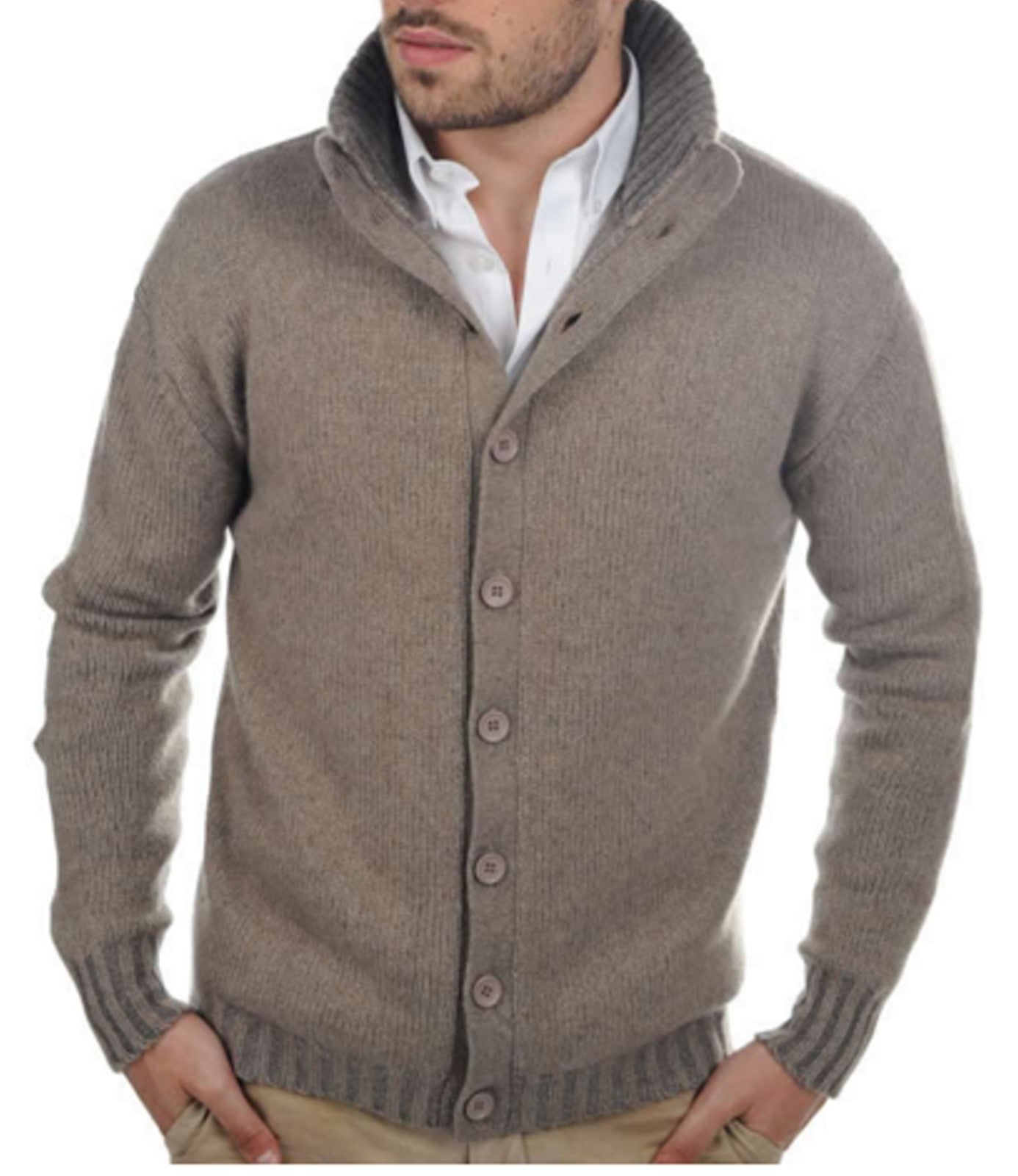 Balldiri 100% Kaschmir Herren Langarm Strickjacke mit Knöpfe 8-fädig - Balldiri & Windhound