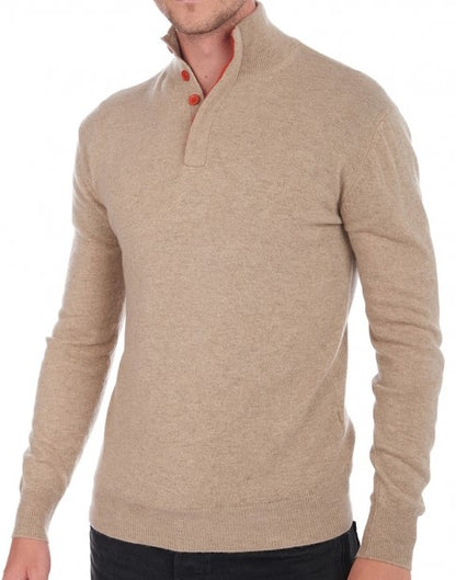 Balldiri 100% Kaschmir Herren Langarm Troyer mit Kragen und Knöpfe 2-fädig - Balldiri & Windhound