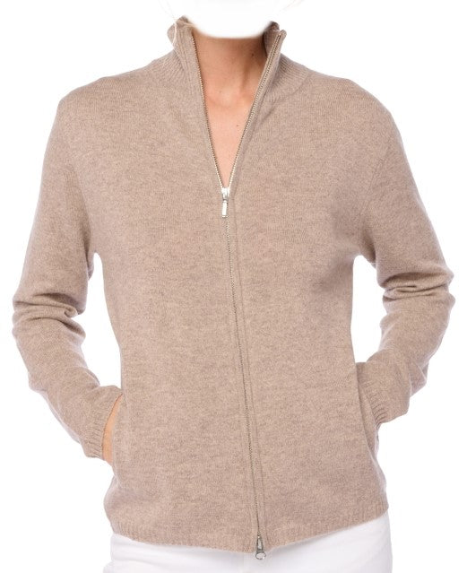 Balldiri 100% Kaschmir Damen Langarm Strickjacke mit Stehkragen 2-fädig - Balldiri & Windhound