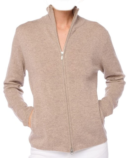 Balldiri 100% Kaschmir Damen Langarm Strickjacke mit Stehkragen 2-fädig - Balldiri & Windhound