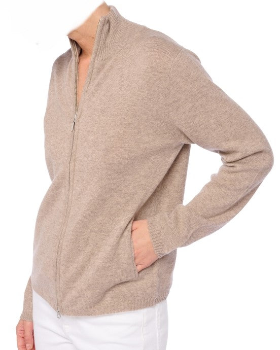 Balldiri 100% Kaschmir Damen Langarm Strickjacke mit Stehkragen 2-fädig - Balldiri & Windhound