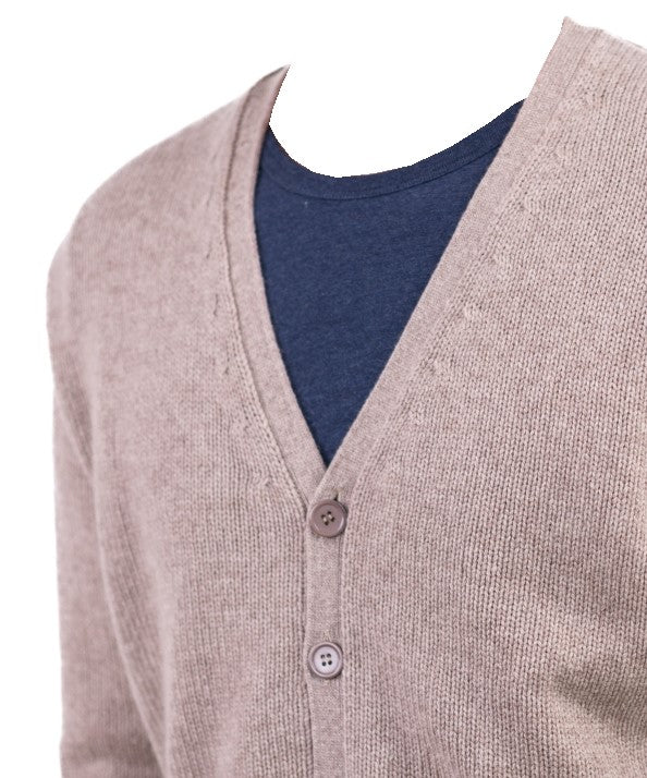 Balldiri 100% Kaschmir Herren Langarm Strickjacke mit  V-Ausschnitt 8-fädig - Balldiri & Windhound