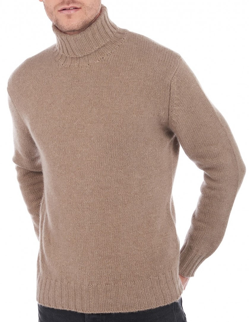 Balldiri 100% Kaschmir Herren Rollkragenpullover 10-fädig für höchsten Komfort