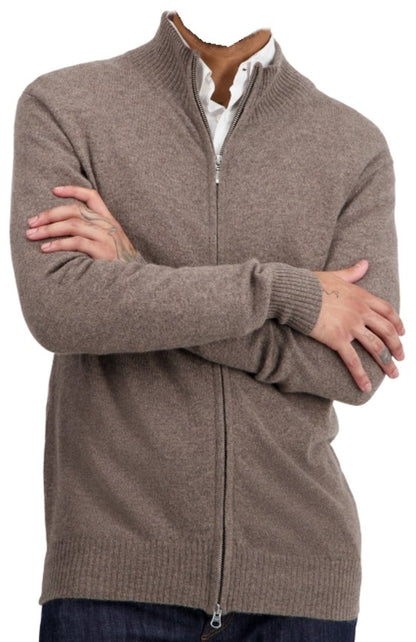 Balldiri 100% Kaschmir Herren langarm Strickjacke mit Reißverschluß 2-fädig - Balldiri & Windhound