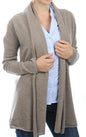 Balldiri 100% Kaschmir Jacke Strickjacke Longstrickjacke Damen 2-fädig naturbraun 3XL - Balldiri & Windhound