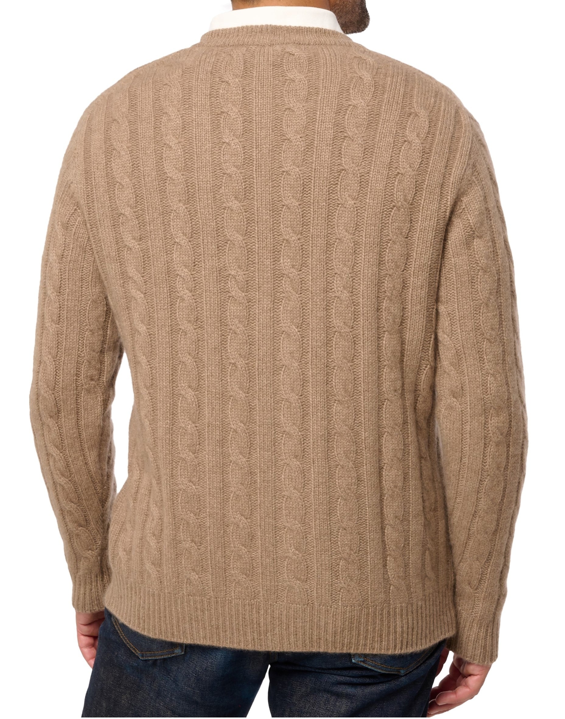 Balldiri 100% Kaschmir Herren Strickjacke mit Knöpfen Zopfmuster 8-fädig - Balldiri & Windhound