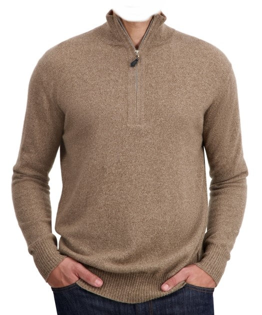 Balldiri 100% Kaschmir Herren Langarm Pullover Troyer 2-fädig - Balldiri & Windhound