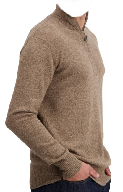 Balldiri 100% Kaschmir Herren Langarm Pullover Troyer 2-fädig - Balldiri & Windhound