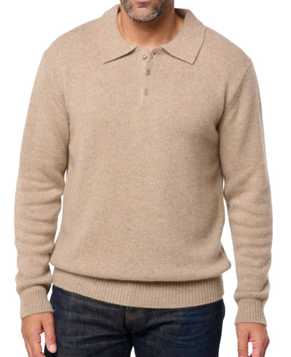 Balldiri 100% Kaschmir Herren Langarm Polo mit Kragen 6-fädig - Balldiri & Windhound