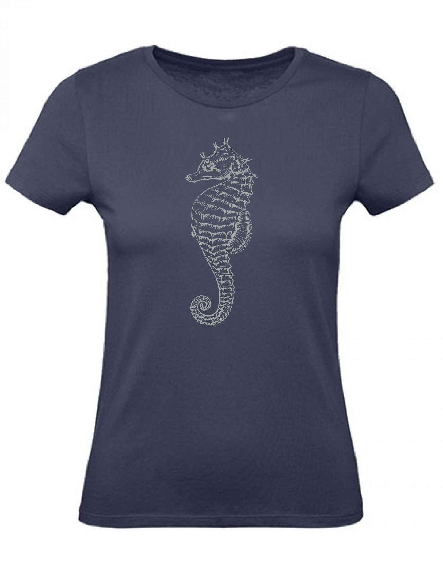 Balldiri T-Shirt Damen graues Seepferdchen XS bis 2XL