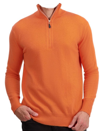 Balldiri 100% Kaschmir Herren Langarm Pullover Troyer 2-fädig - Balldiri & Windhound