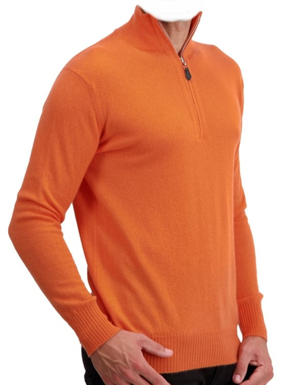 Balldiri 100% Kaschmir Herren Langarm Pullover Troyer 2-fädig - Balldiri & Windhound