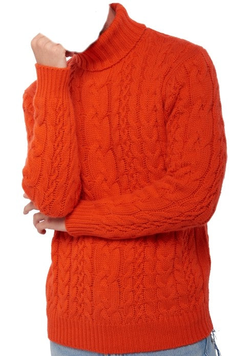 Balldiri 100% Kaschmir Herren langarm Rollkragen Zopf Pullover 8-fädig - Balldiri & Windhound