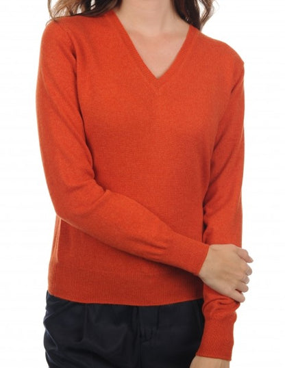 Balldiri 100% Kaschmir Damen Pullover V-Ausschnitt mit Bündchen 2-fädig - Balldiri & Windhound