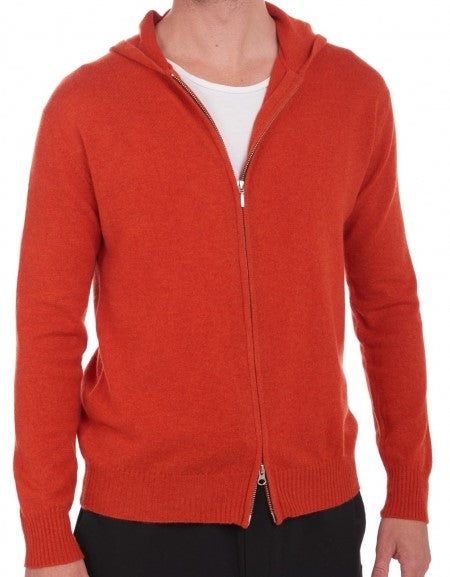 Balldiri 100% Kaschmir Herren Langarm Strickjacke mit Kapuzenhals 2-fädig - Balldiri & Windhound