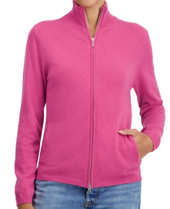 Balldiri 100% Kaschmir Damen Langarm Strickjacke mit Stehkragen 2-fädig - Balldiri & Windhound