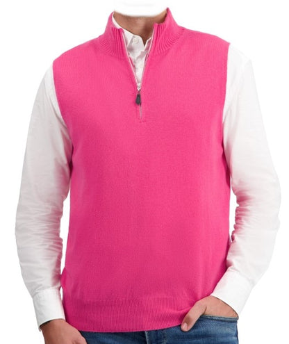 Balldiri 100%  Kaschmir Herren Pullover Pullunder ärmellos mit Zipper 2-fädig - Balldiri & Windhound