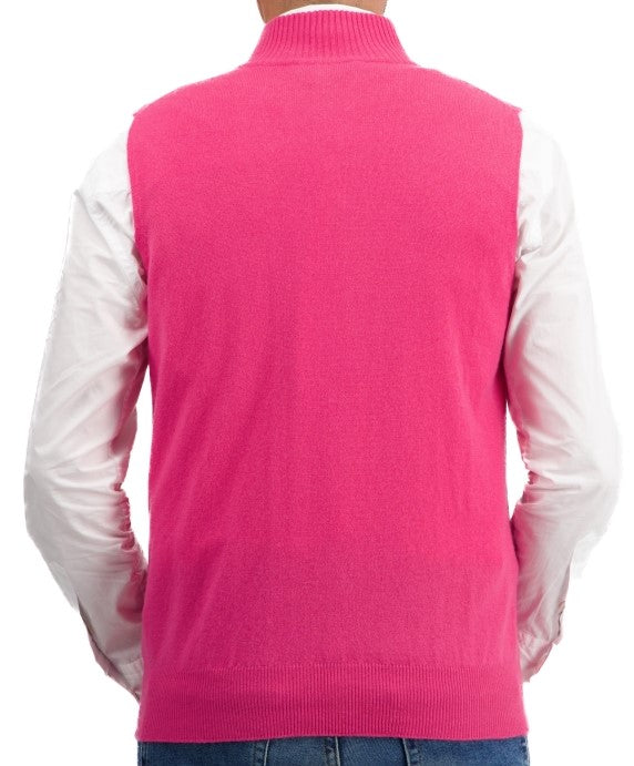 Balldiri 100%  Kaschmir Herren Pullover Pullunder ärmellos mit Zipper 2-fädig - Balldiri & Windhound