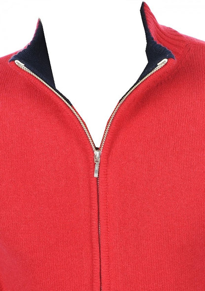 Balldiri 100% Kaschmir Herren Langarm Strickjacke mit kleinem Kragen 4-fädig - Balldiri & Windhound