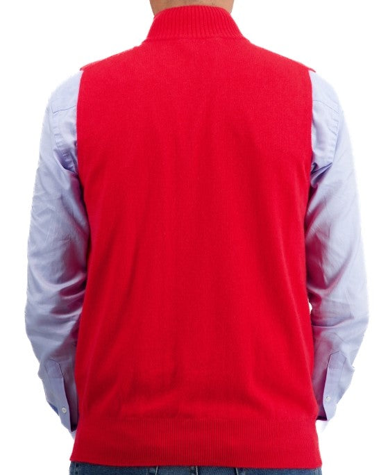 Balldiri 100%  Kaschmir Herren Pullover Pullunder ärmellos mit Zipper 2-fädig - Balldiri & Windhound