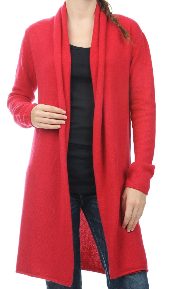 Balldiri 100% Kaschmir Jacke Strickjacke Damen 4-fädig rot XL - Balldiri & Windhound