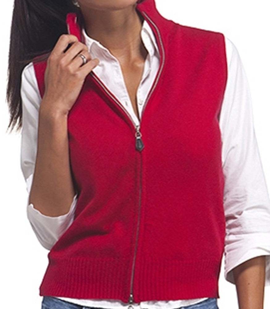 Balldiri 100% Kaschmir Damen Kurzarm Weste mit Stehkragen und Reißverschluß - Balldiri & Windhound
