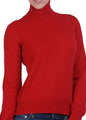 Balldiri 100% Kaschmir Pullover Damen Rollkragen mit Bündchen 2-fädig rot L - Balldiri & Windhound